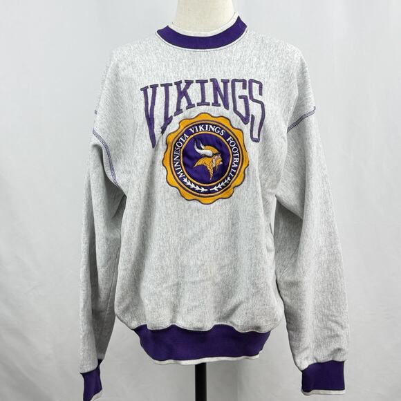 The Game Other - Vintage 90s The Game Minnesota Vikings Crewneck Sweatshirt Logo Athletic USA M